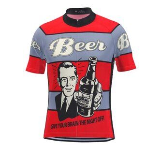 NEW! Give Your Brain The Night Off - Beer Cycling Jersey - Size XL